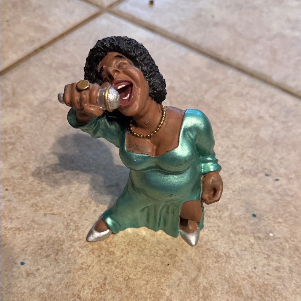 Metallic Teal Singer Figurine Home Accent